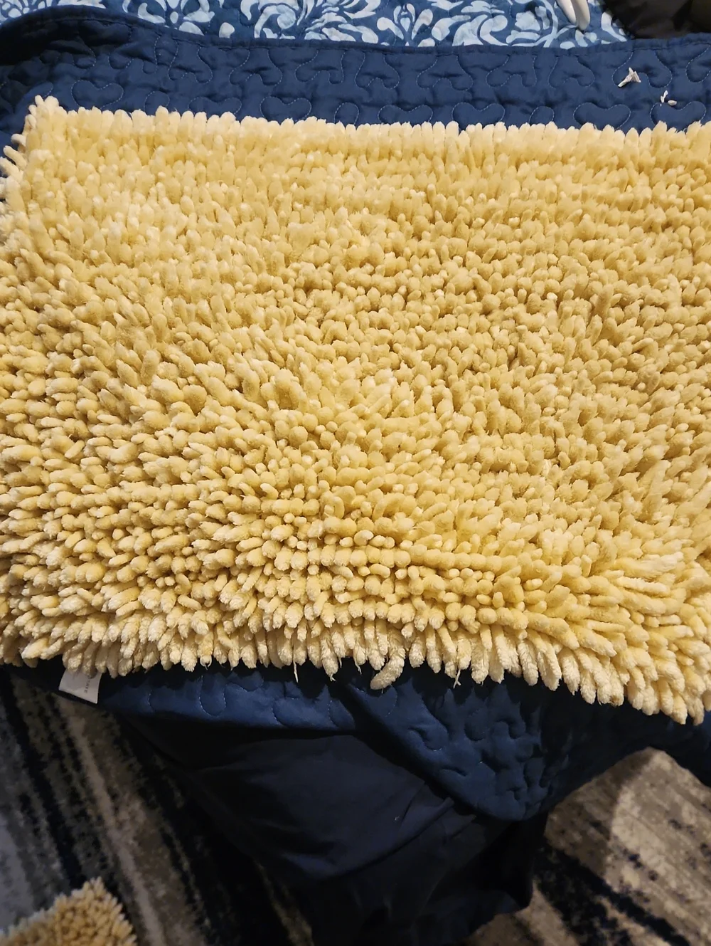 Plush Yellow Chenille Bath Rug Set - Soft Absorbent Floor Mats, Harbor Estate